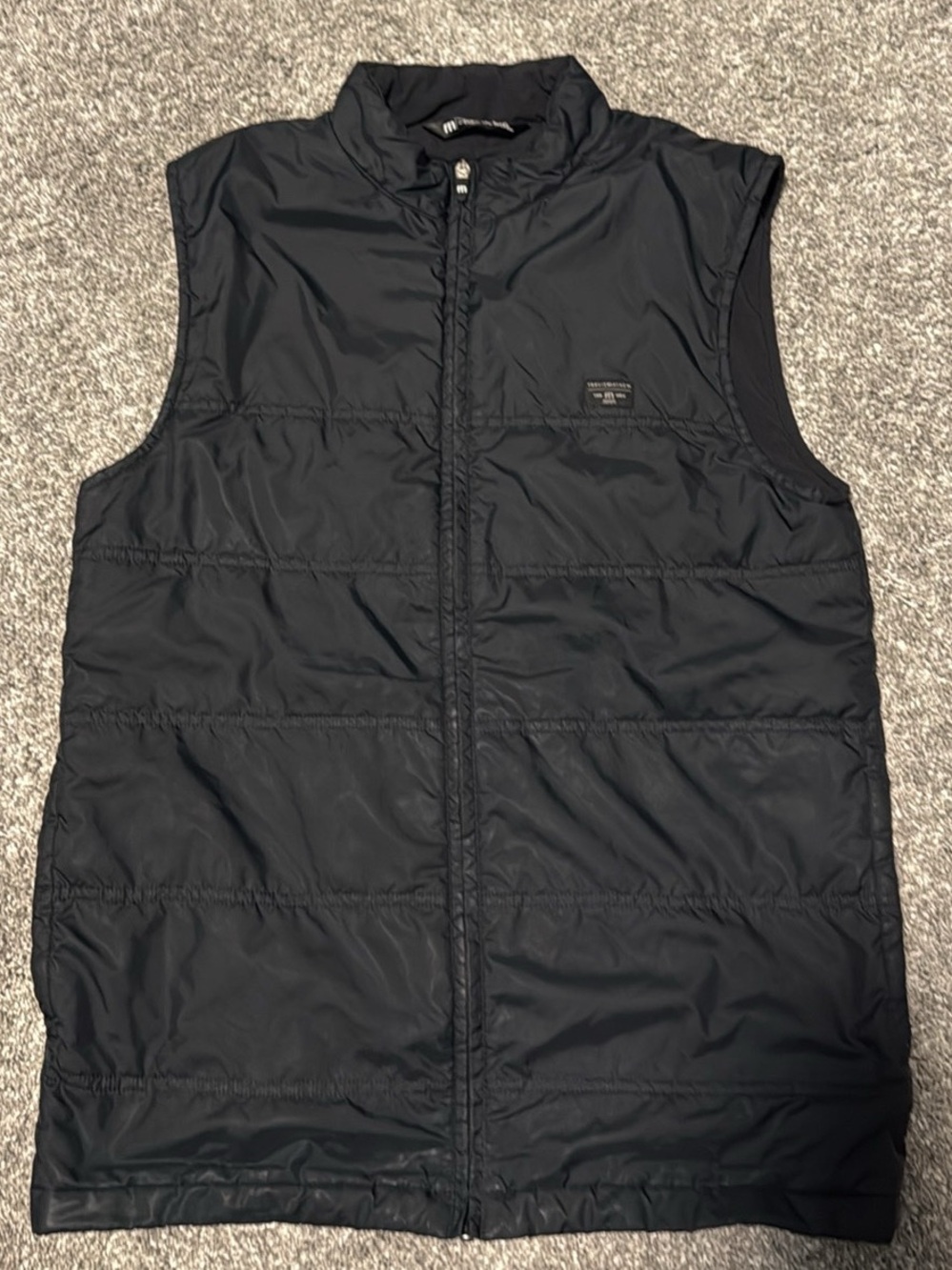 Travis Mathew Black Quilted Puffer Vest Full Zip Mens Small